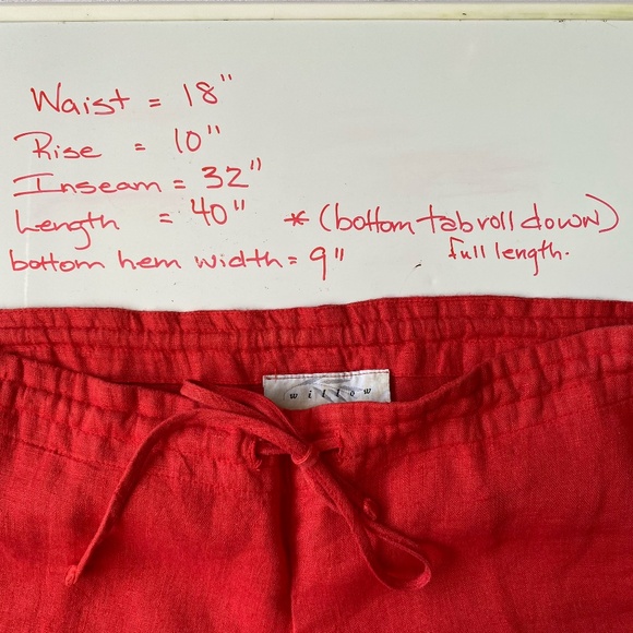 Willow Coral orange linen beach summer wide leg linen pants. boho lounge.Sz - Picture 13 of 13